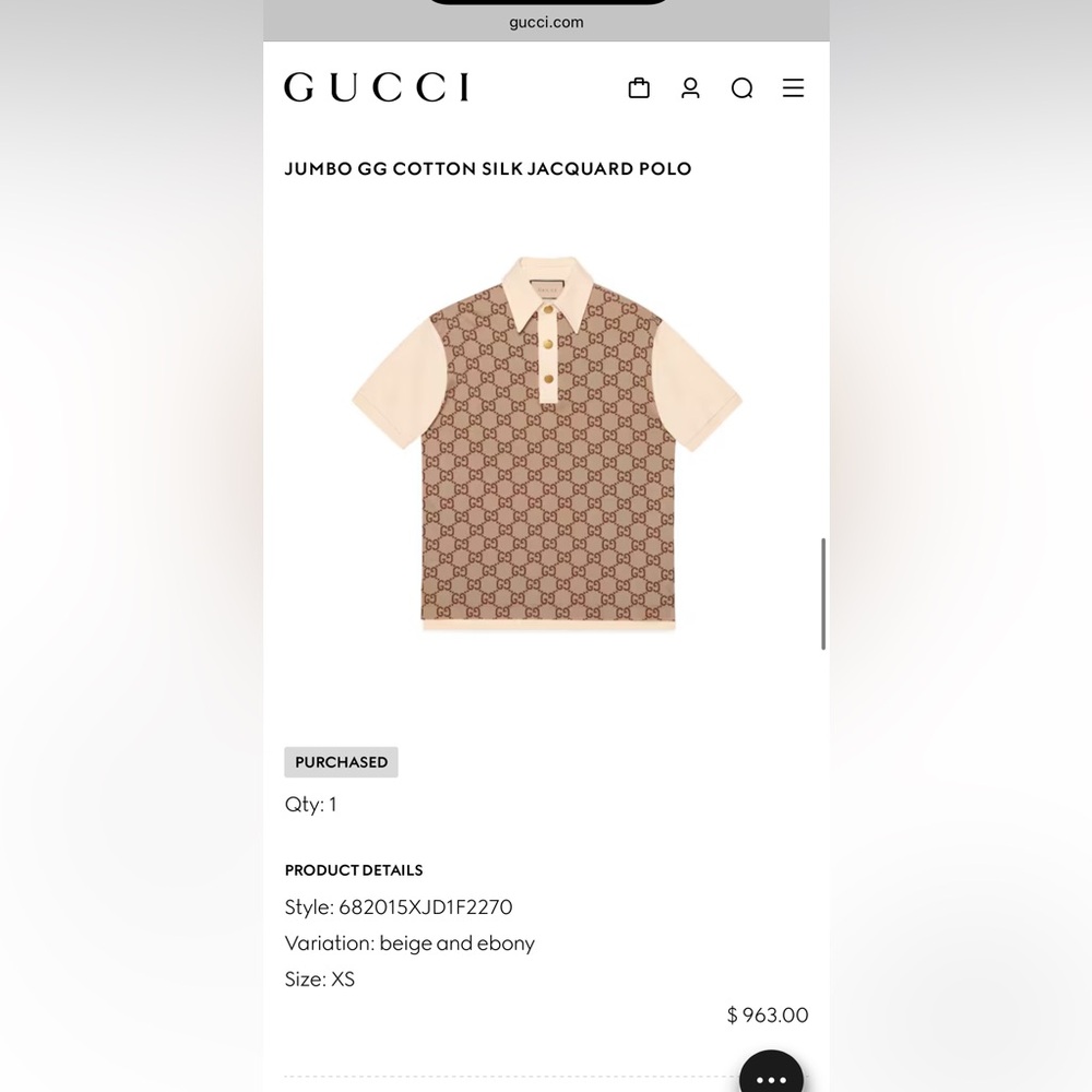 Gucci Jumbo Cotton/Silk Jacquard Polo - Size XS - Picture 10 of 10